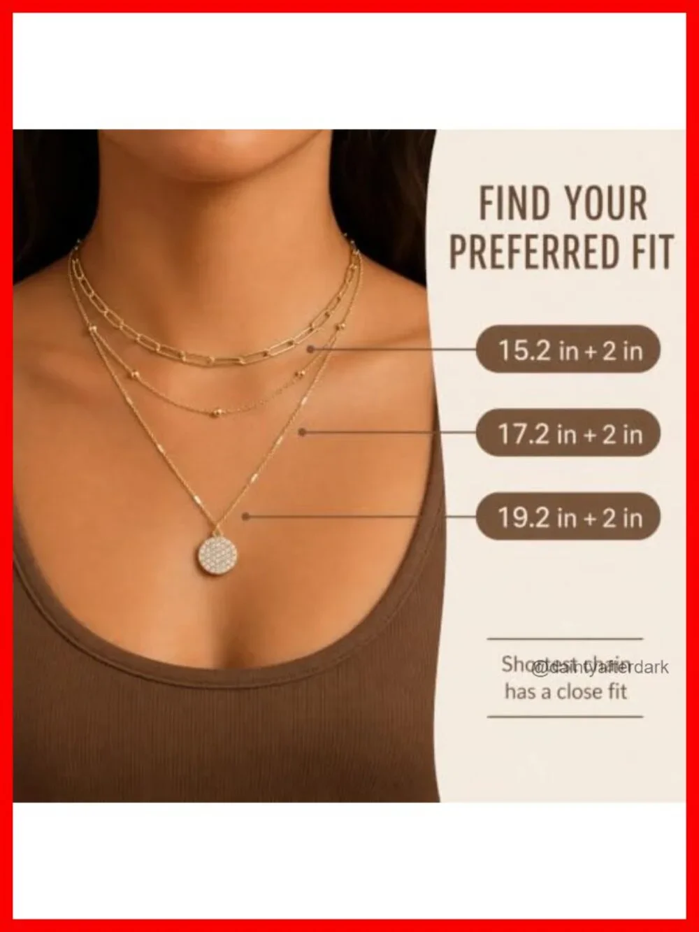 3 Piece Gold Necklace Set Paperclip Satellite CZ Pendant 14K Gold Plated
